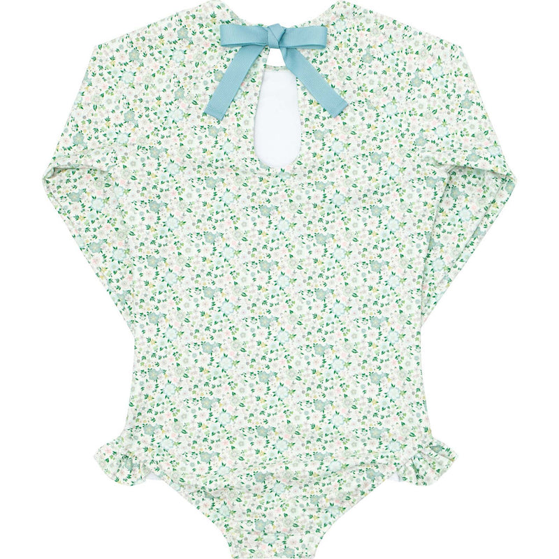 Sea Marsh Floral Rashguard One Piece - Born Childrens Boutique