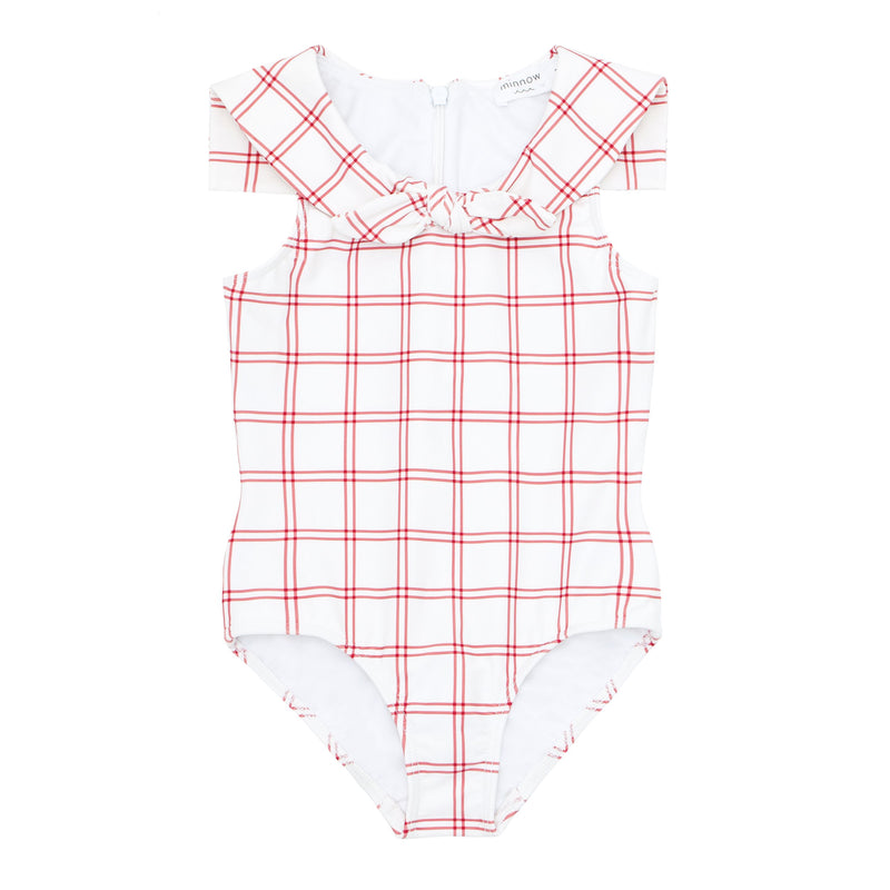 Pre-Order Sailor One Piece Red Windowpane Plaid - Born Childrens Boutique