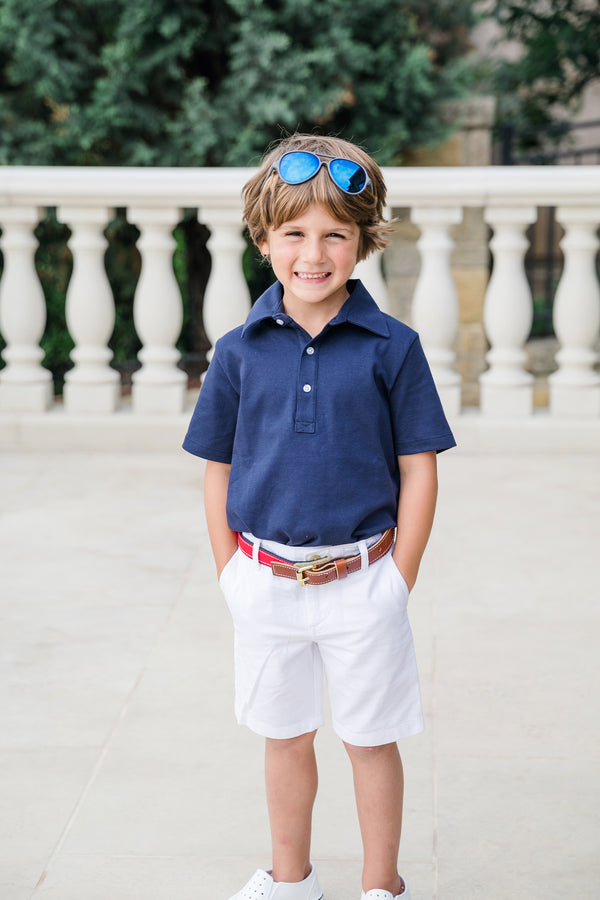 Griffin Polo Shirt - Navy - Born Childrens Boutique