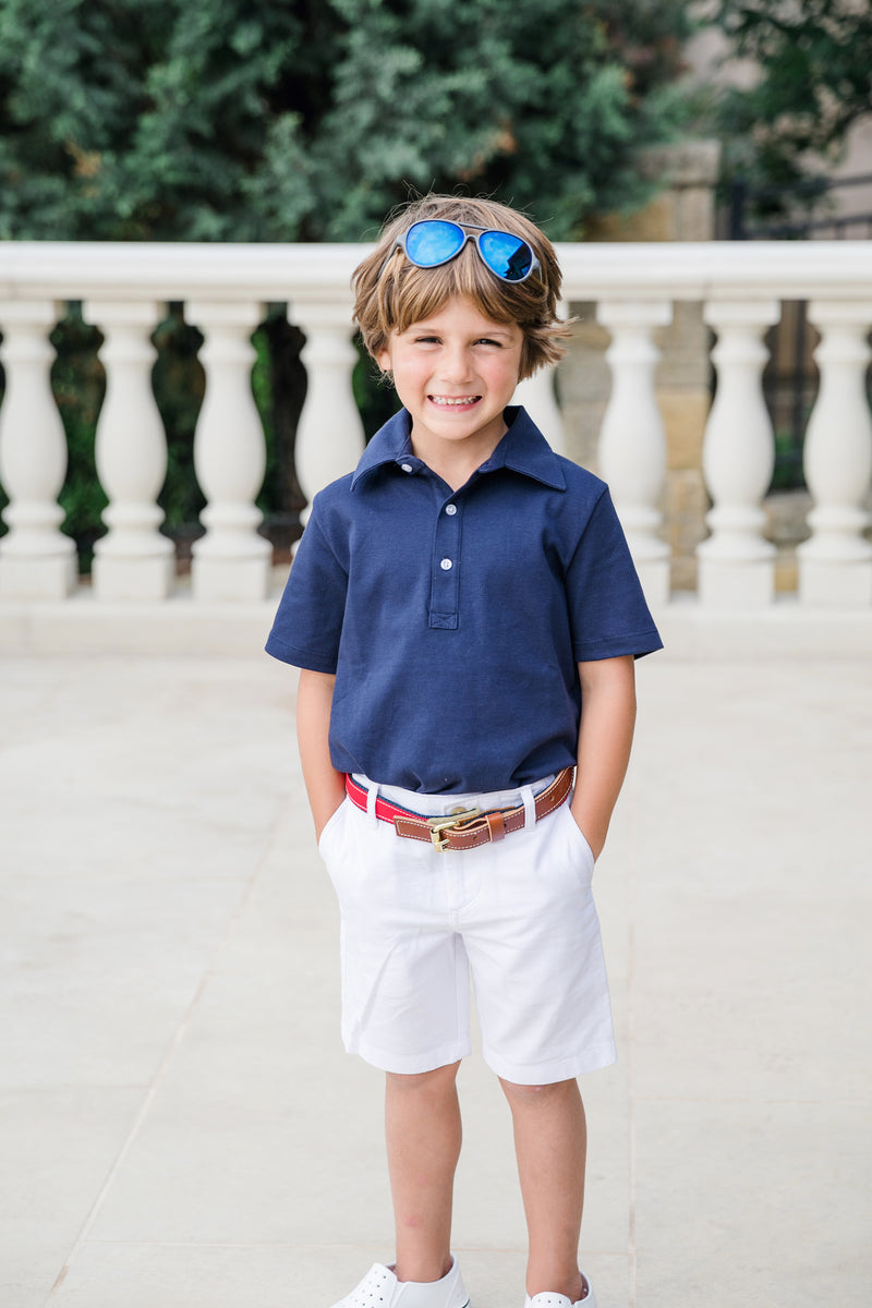 Griffin Polo Shirt - Navy - Born Childrens Boutique