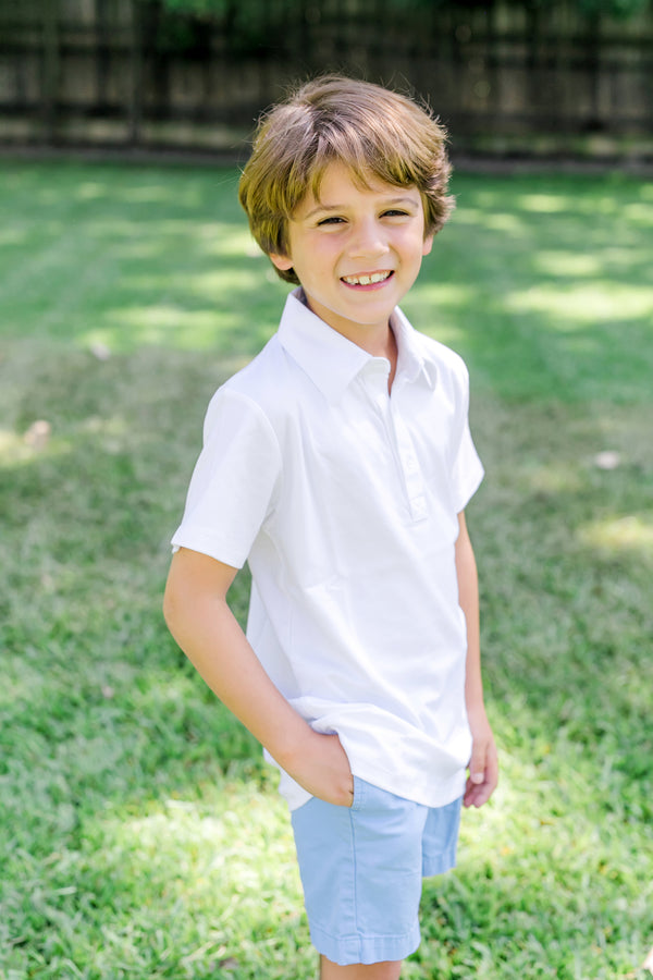 Griffin Polo Shirt - White - Born Childrens Boutique