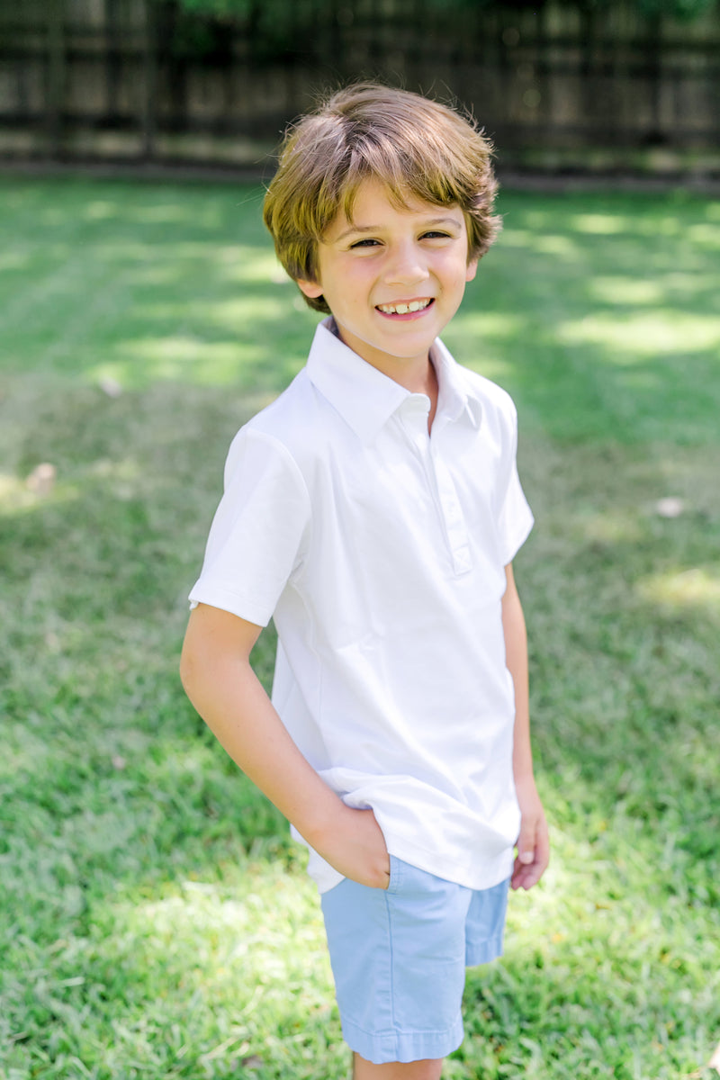 Griffin Polo Shirt - White - Born Childrens Boutique