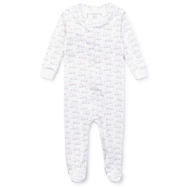 Parker Zipper Pajamas - Egg Hunt Pink - Born Childrens Boutique