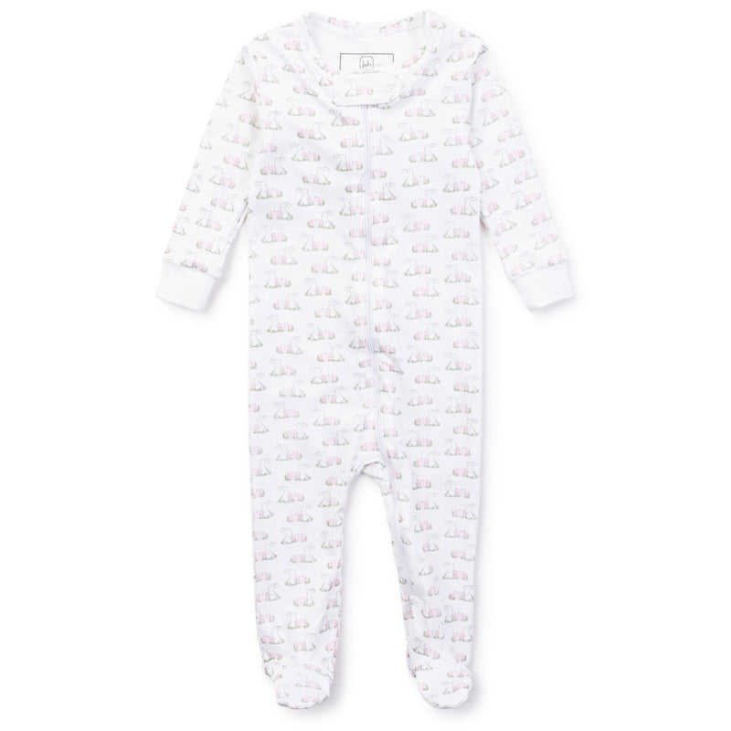 Parker Zipper Pajamas - Egg Hunt Pink - Born Childrens Boutique