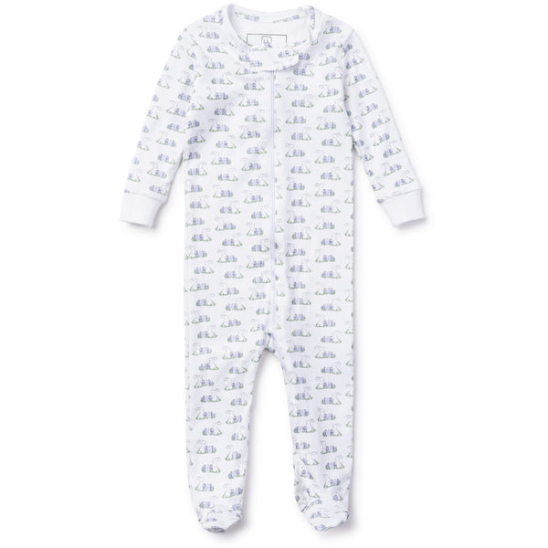 Parker Zipper Pajamas - Egg Hunt Blue - Born Childrens Boutique
