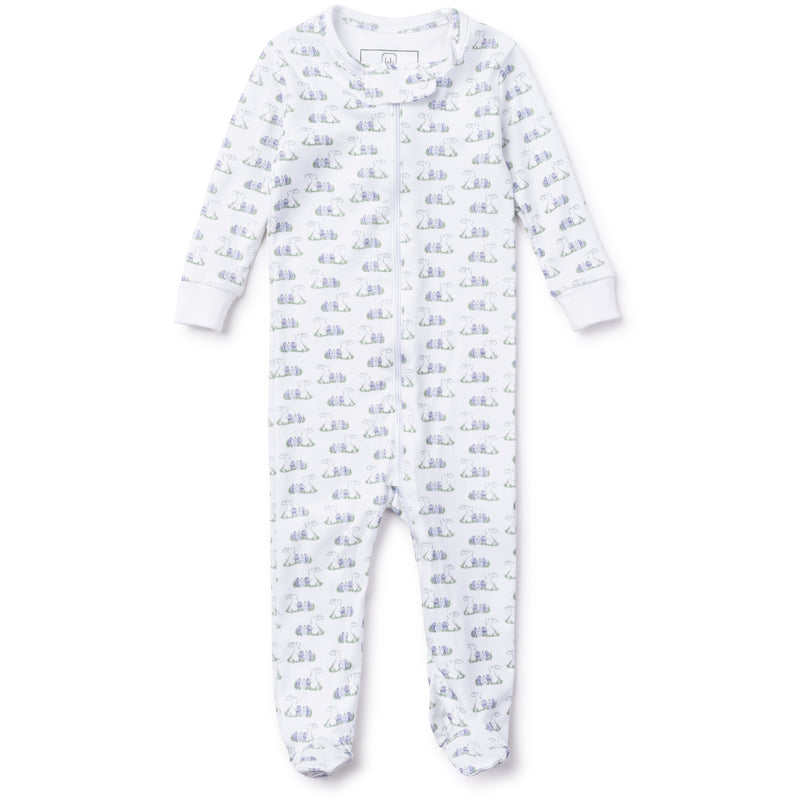 Parker Zipper Pajamas - Egg Hunt Blue - Born Childrens Boutique