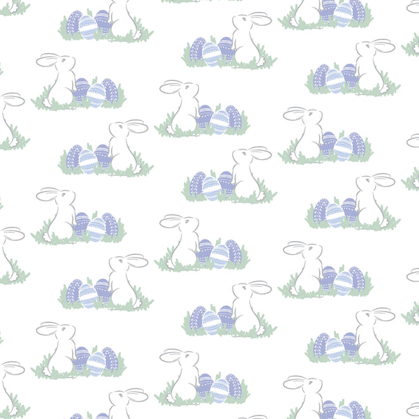 Parker Zipper Pajamas - Egg Hunt Blue - Born Childrens Boutique
