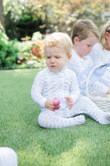 Parker Zipper Pajamas - Egg Hunt Blue - Born Childrens Boutique
