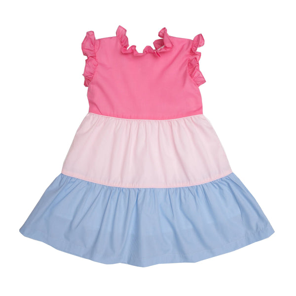 Oaks Apparel Valeria Pink Blue Tiered - Born Childrens Boutique