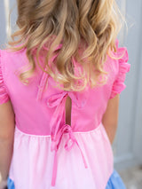 Oaks Apparel Valeria Pink Blue Tiered - Born Childrens Boutique