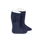 Pom Pom Knee Socks Marino (Navy) - Born Childrens Boutique