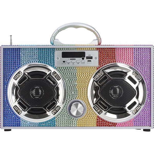 Rainbow Bling Retro Bluetooth Boombox - Born Childrens Boutique