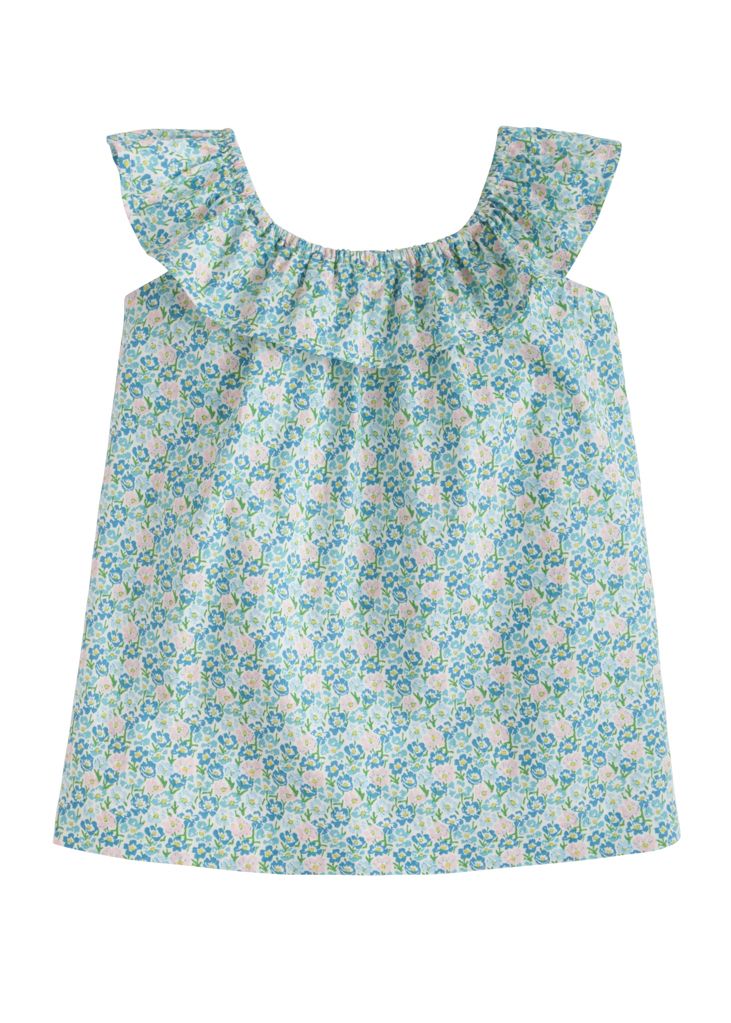 Kate Top - Blue Tulip - Born Childrens Boutique