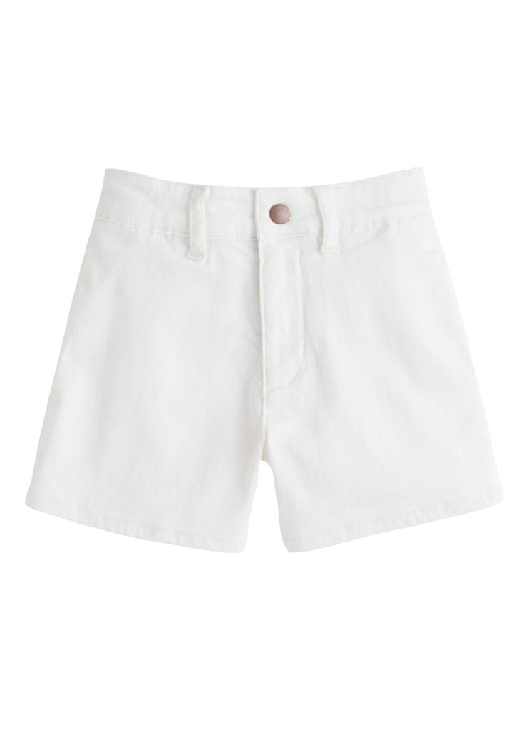 Denim Shorts - Ivory Denim - Born Childrens Boutique