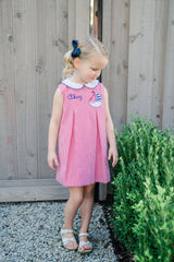 Pre-Order Ahoy Dress in Red Micogingham - Born Childrens Boutique