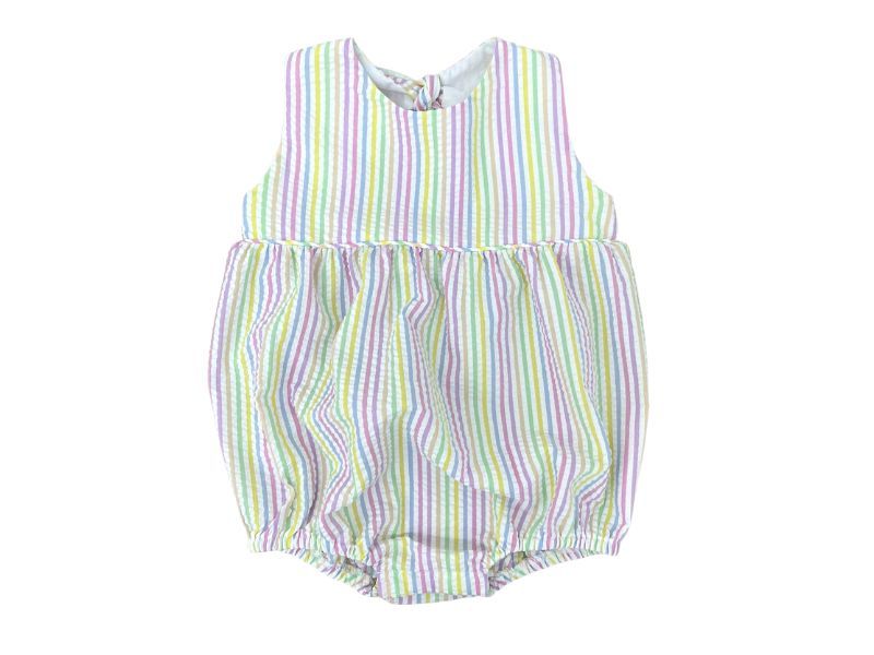 Pre-Order James Lottie Lottie Pastel Stripe Seersucker Bubble for Girls - Born Childrens Boutique
